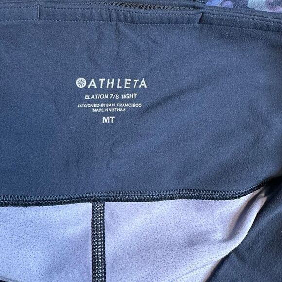 ATHLETA Women’s Blue Teal Cheetah Print Elation Abstract 7/8 Tight Legging Size - Picture 5 of 7